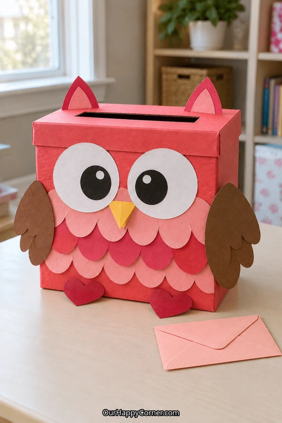 Valentine’s Day box ideas for kids: owl