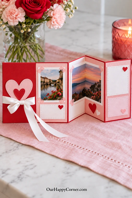 Valentine Memory Album in red and pink Valentine colors