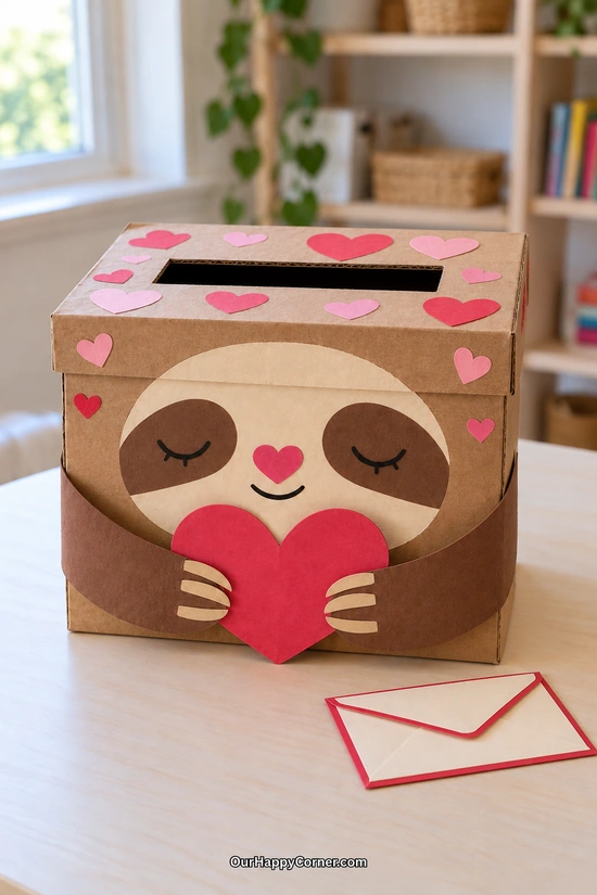 Valentine’s Day box ideas for kids: sloth