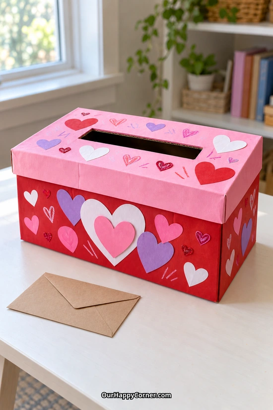 Valentine’s Day box ideas for kids: easy heart collage
