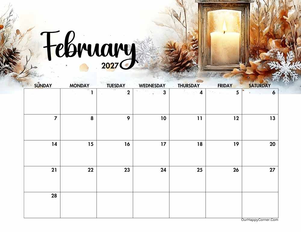 Valentine Day decorated calendar