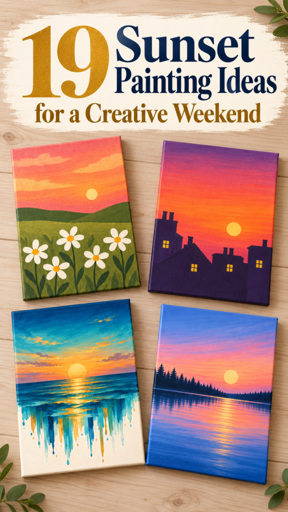 Sunset painting ideas